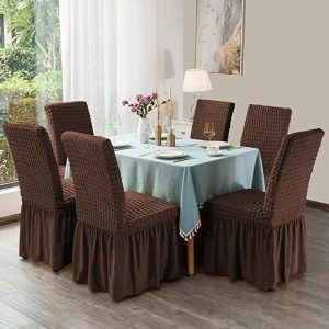 6 Pcs Coffee Color Chair Cover
