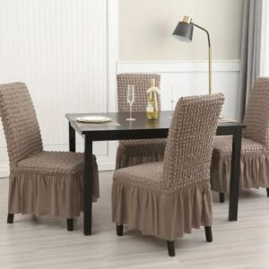 6 Pcs Milk Coffee Color Chair Cover