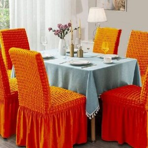 6 Pcs Orange Color Chair Cover